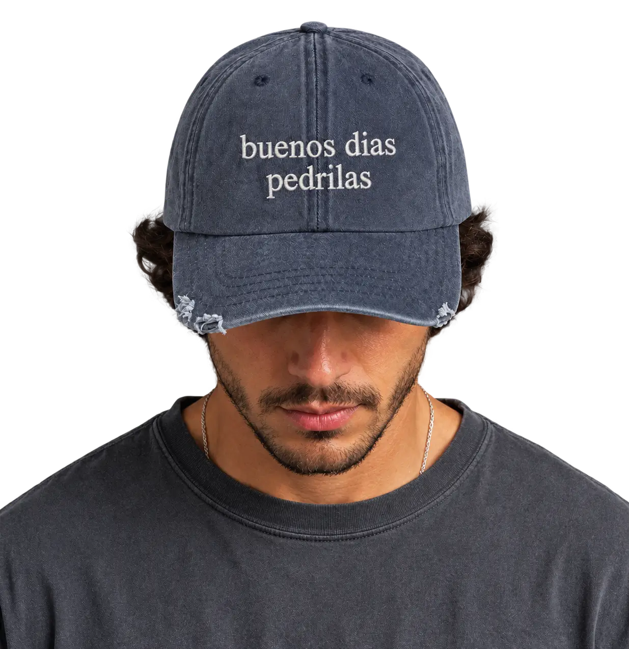bone-buenos-dias-pedrilas-1 Boné Vintage “Buenos Dias, Pedrilas” - Image 1