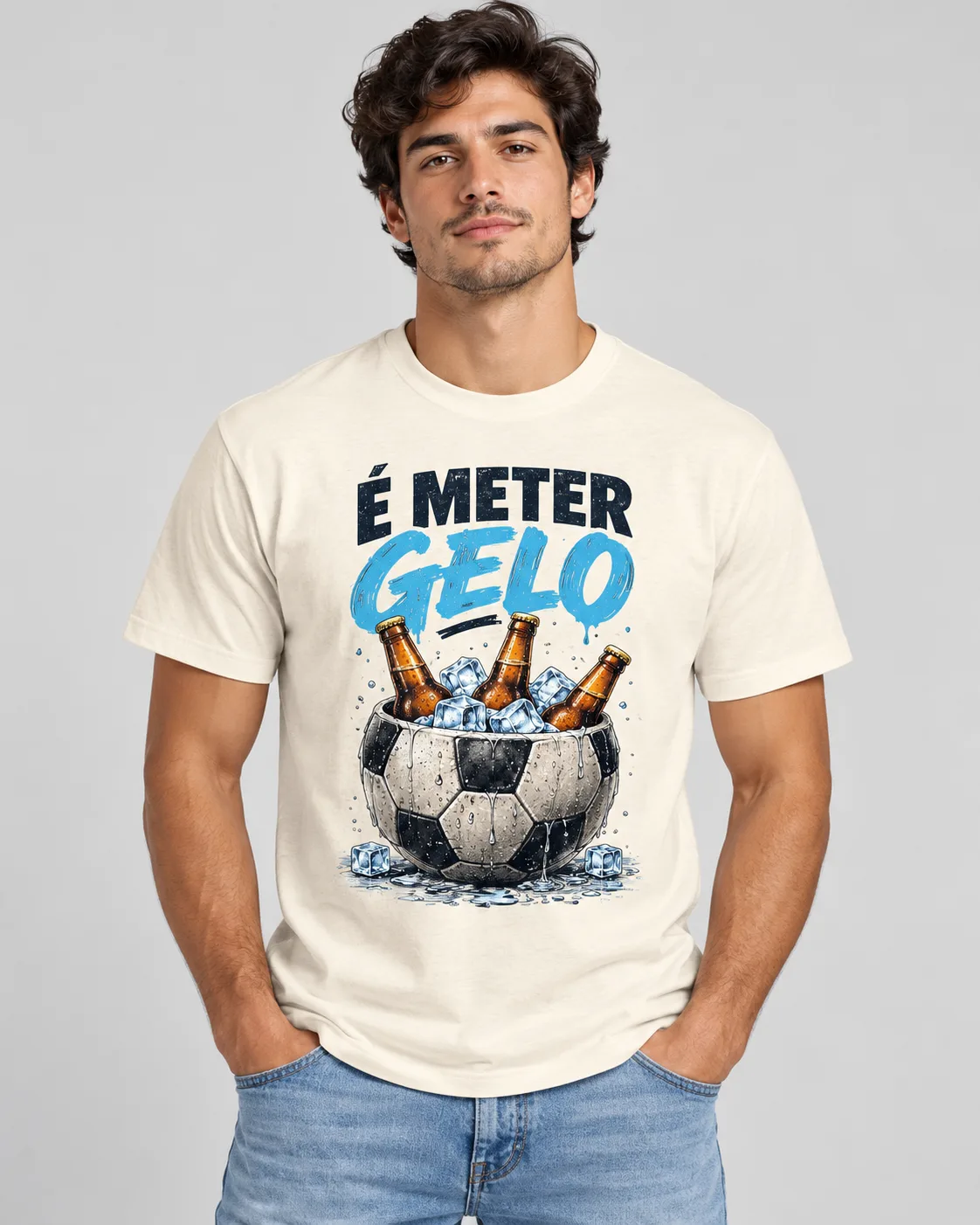 T-Shirt “É Meter Gelo — Bola no Gelo” 1 T-Shirt “É Meter Gelo — Bola no Gelo” - Image 1