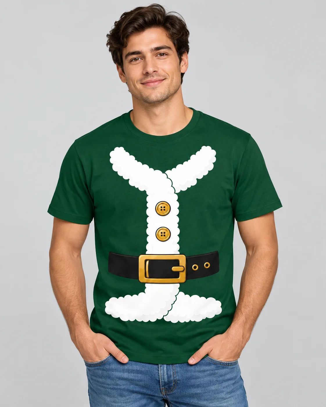santa_model_dark_green T-Shirt “Fato de Pai Natal” - Image 1